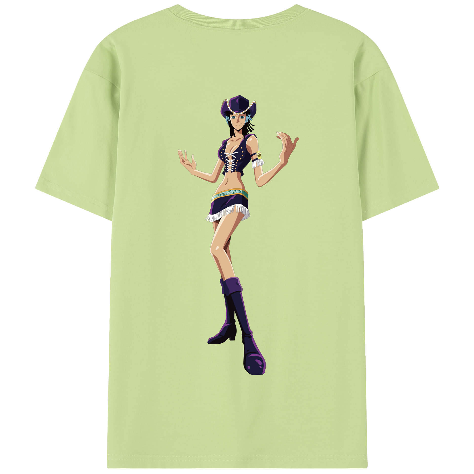 ワンピース ニコ・ロビン ONE PIECE Nico Robin 綿100％半袖Tシャツ（背面プリント）